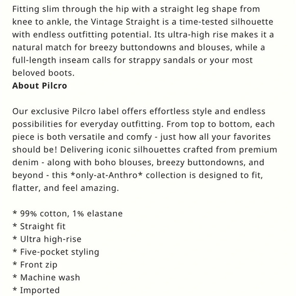 Anthropologie Pilco Plus 16W The Vintage Straight Jeans Beige Straight Leg Tan - Picture 3 of 10